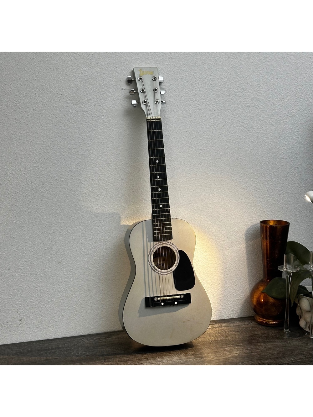 Lauren 36” Student Acoustic Guitar 3/4 Size Pearl White w/ Gig Bag